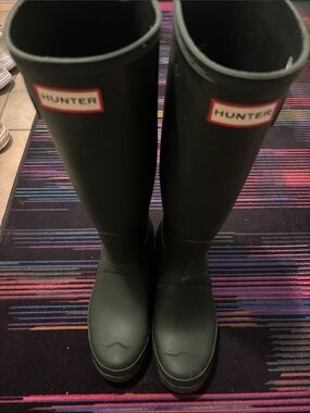 Hunter Dark Green Tall Rain Boots